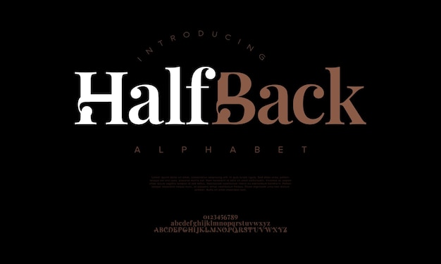 Halfback Premium Luksusowe Eleganckie Litery Alfabetu I Cyfry Elegancka Klasyczna Typografia ślubna