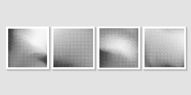 Halftone Dots Collection Glitch zniekształcone grungy izolowane warstwy Element projektowania dla broszury