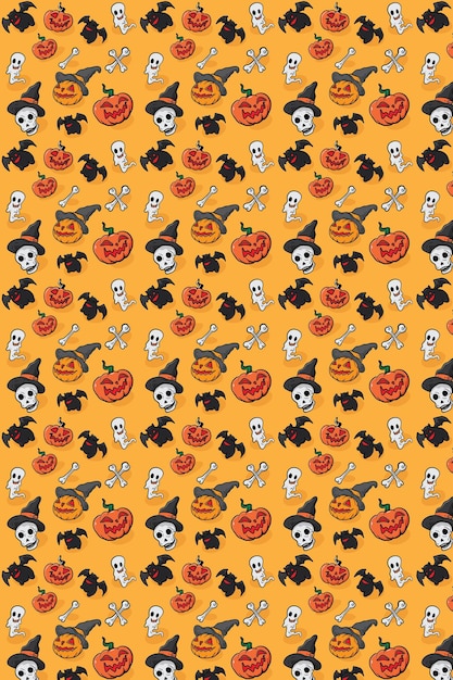 Halloween auntum czaszka wektor wzór