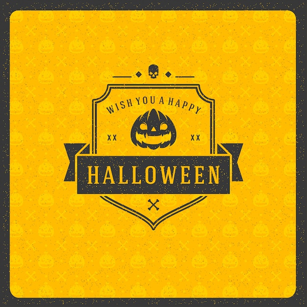 Halloween Celebracja Retro Typografii Etykiety Lub Znaczek