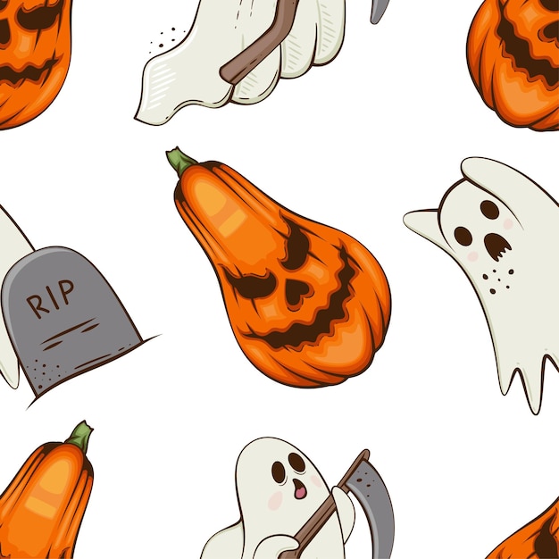 Halloween Design Ghosts Scary Pumpkin Evil Background