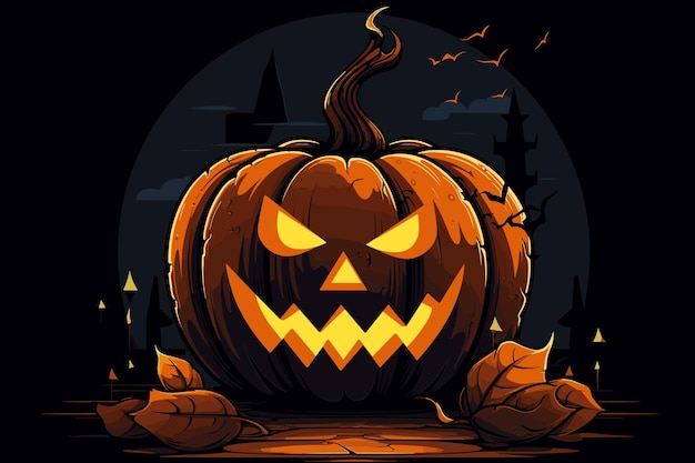 Plik wektorowy halloween dyni latarnia płaski wektor ilustracja