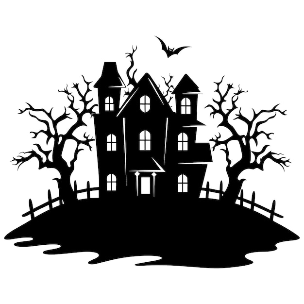 Halloween Haunted House Castle Ilustracja Wektorowa