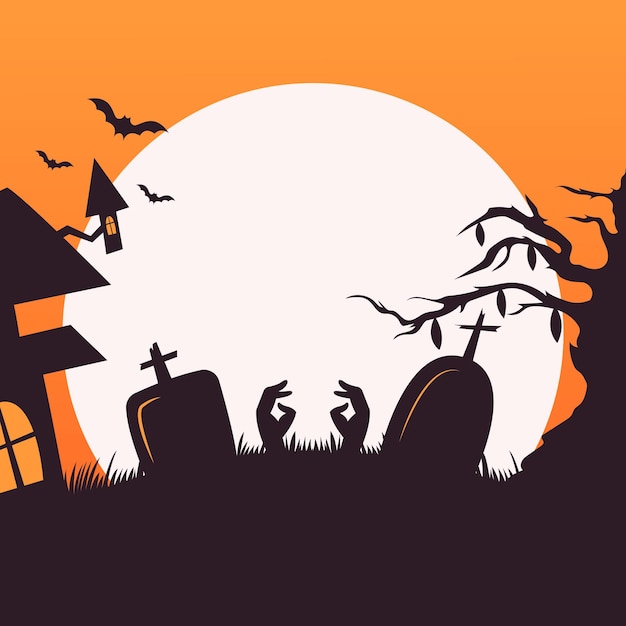 Halloween Ilustracja Tła W Płaskiej Konstrukcji