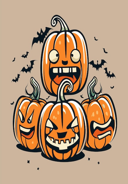 Halloween JackoLantern 2D Wektorowy Projekt