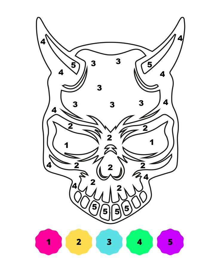 Wektor halloween kolorowanie według numerów kolorowanie stron dla dzieci kolorowanie według numerów halloween