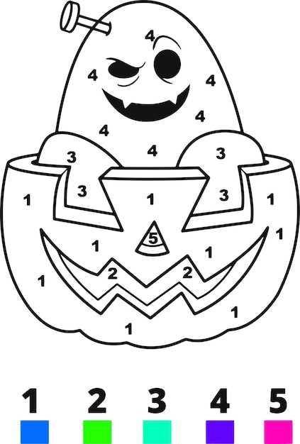 Halloween Kolorowanki Dla Dzieci Halloween Koloruj Według Numerów