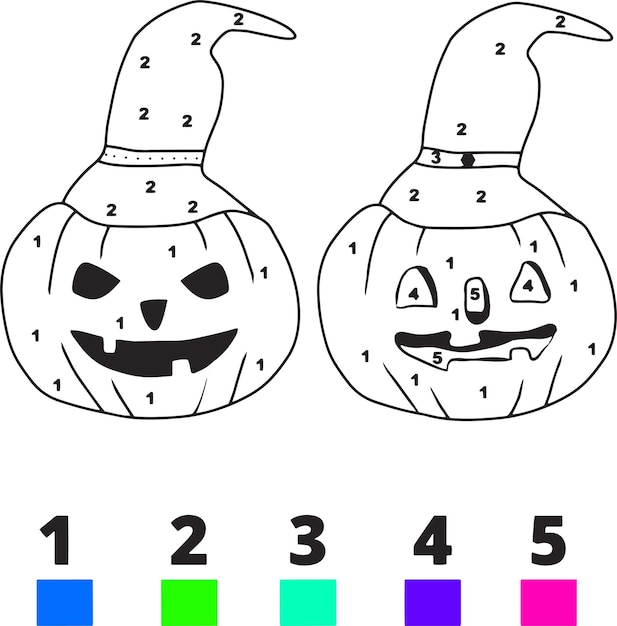 Halloween Kolorowanki Dla Dzieci Halloween Koloruj Według Numerów