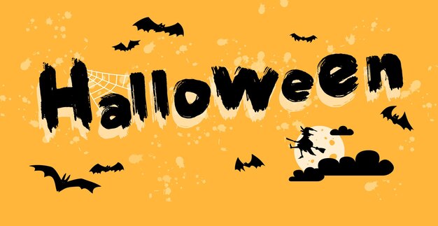 Halloween Kolorowy Jasny Baner Internetowy Gratulacje Vector