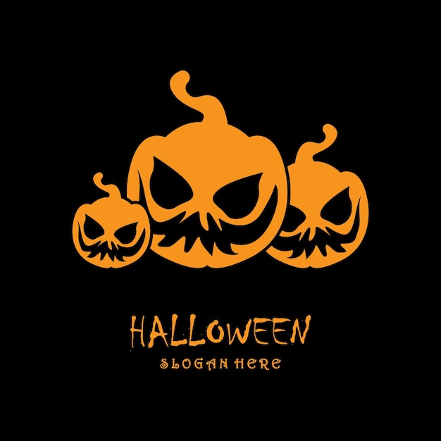 Halloween Logo Z Szablonem Sloganowym