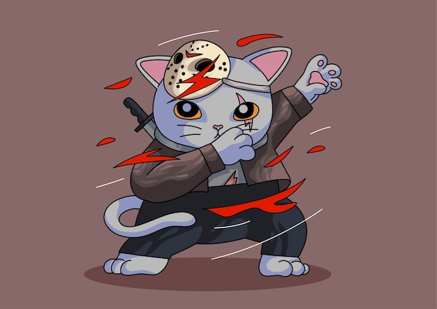 Plik wektorowy halloween mascot cute cat dabbing