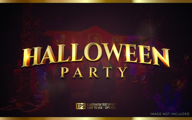 Halloween Party 3d Tekst Edytowalny Szablon Efektu Stylu