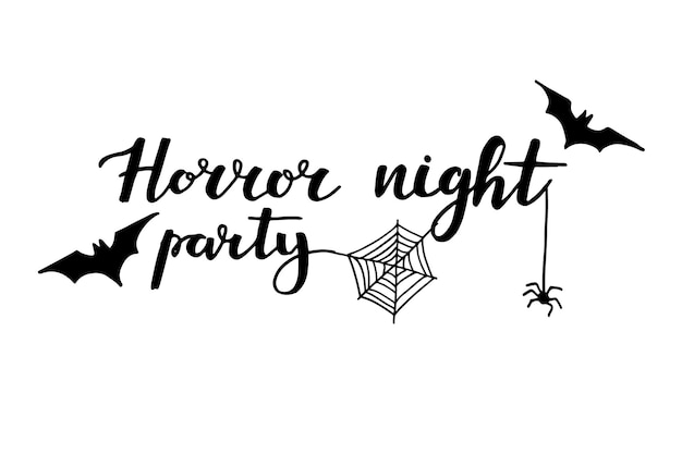 Plik wektorowy halloween party czarny napis ilustracja wektorowa