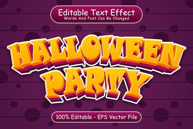 Halloween Party Edytowalny Efekt Tekstowy 3-wymiarowy Tłoczenie Stylu Cartoon