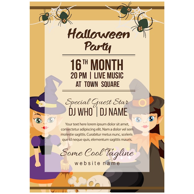 Halloween Party Plakat Szablon Z Para Czarodziej