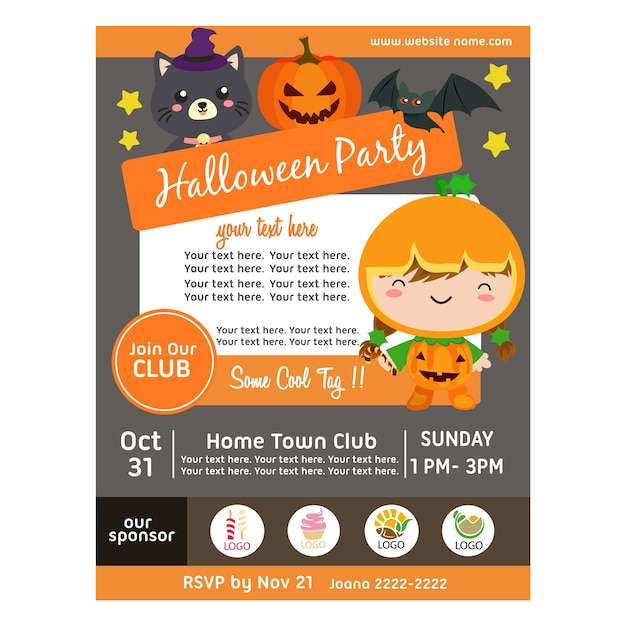 Halloween Party Plakat Z Dyni Kostium Dzieci