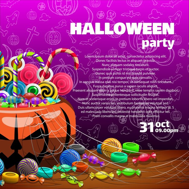 Halloween Party Wektorowe Tło