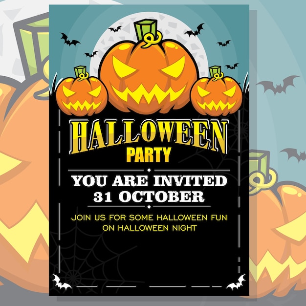 Plik wektorowy halloween party zaproszenie plakat