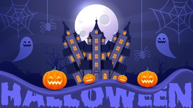 Plik wektorowy halloween płaskie ilustracja projekt tła