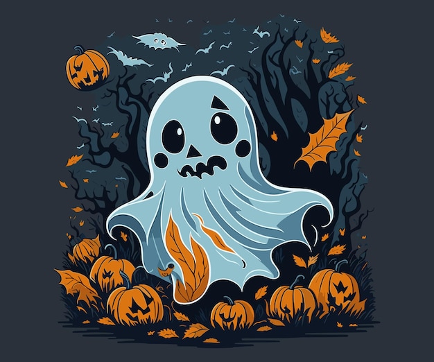 Plik wektorowy halloween, przerażająca jesień duchów.
