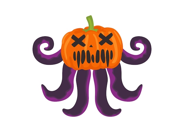 Plik wektorowy halloween pumpkin octopus wektor