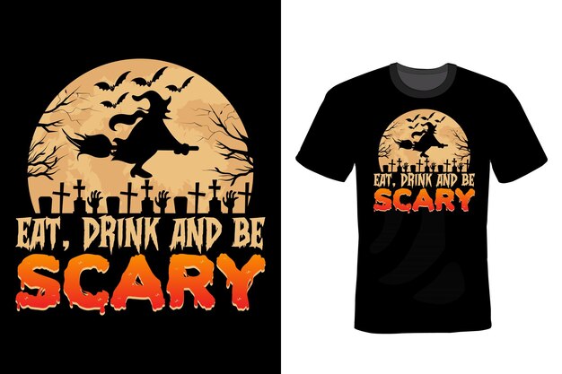 Halloween T Shirt Projekt Typografii Vintage