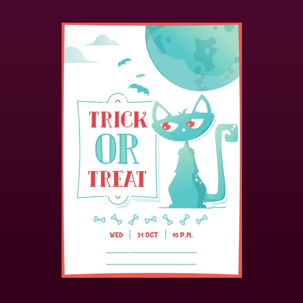 Plik wektorowy halloween trick lub treat invitation