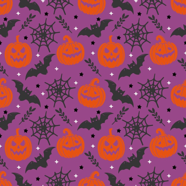 Halloween wektorowe tło Spooky sezon bezszwowy wzór