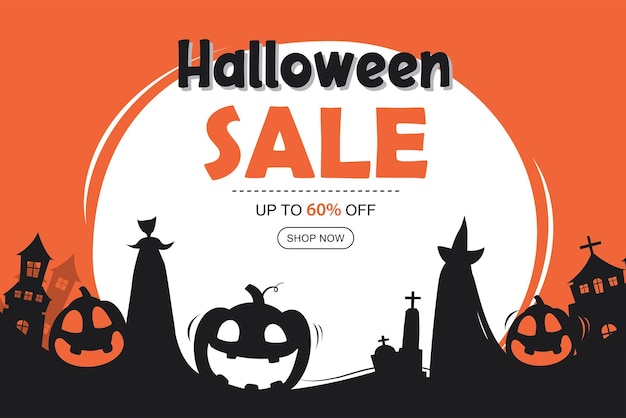 Halloween wyprzedaż transparent tło Halloween ilustracja szablon dla plakatu wyprzedaż ulotki