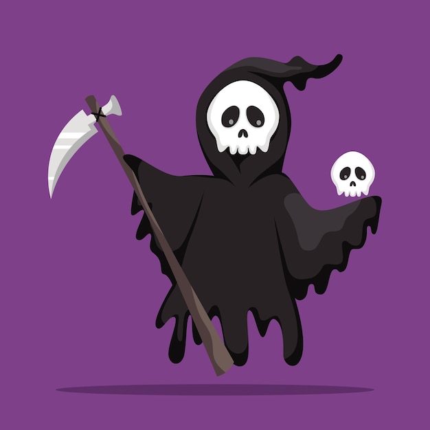 Halloweenowa ilustracja postaci szkieletu ducha