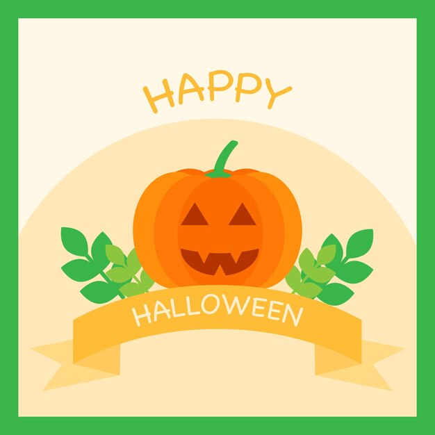 Halloweenowa ilustracja z uroczą dynią
