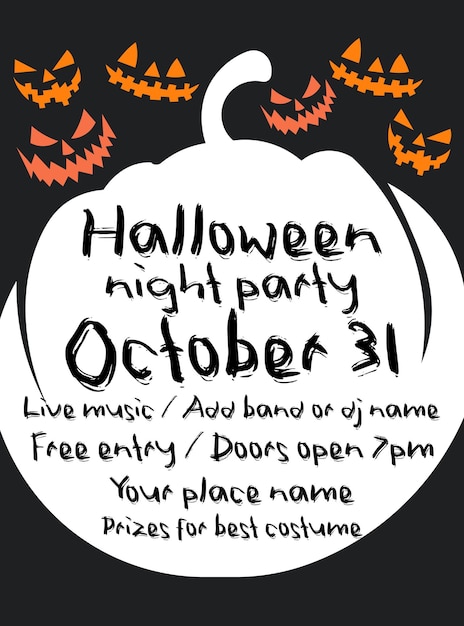 Halloweenowa Nocna Impreza Ulotka Plakat Projekt Postu W Mediach Społecznościowych