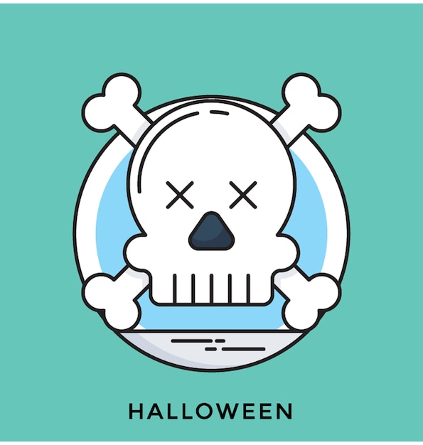 Halloweenowa płaska wektorowa ikona