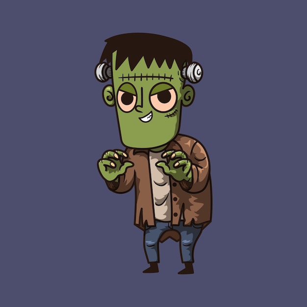 Halloweenowa postać Frankensteina ilustracja