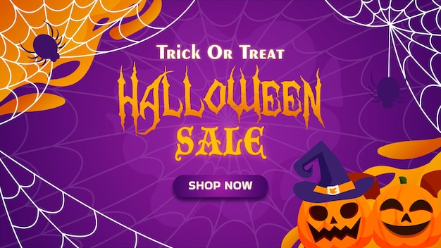 Halloweenowa wyprzedaż na baner mediów społecznościowych