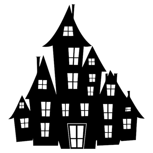 Plik wektorowy halloweenowe domy nawiedzone siluety rezydencji duchów ilustracja wektorowa