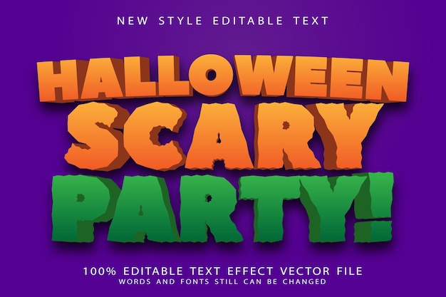 Halloweenowe Straszne Przyjęcie Z Edytowalnym Efektem Tekstowym W Nowoczesnym Stylu