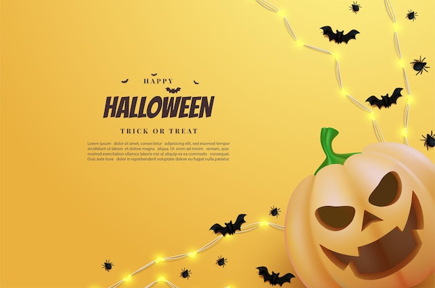 Halloweenowe tło z elegancką dynią 3d