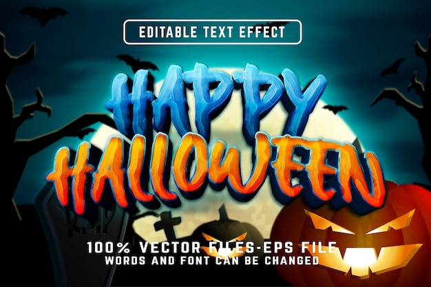 Halloweenowy Efekt Tekstowy 3d Wektory Premium