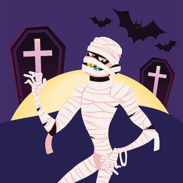 Halloweenowy mumia charakter