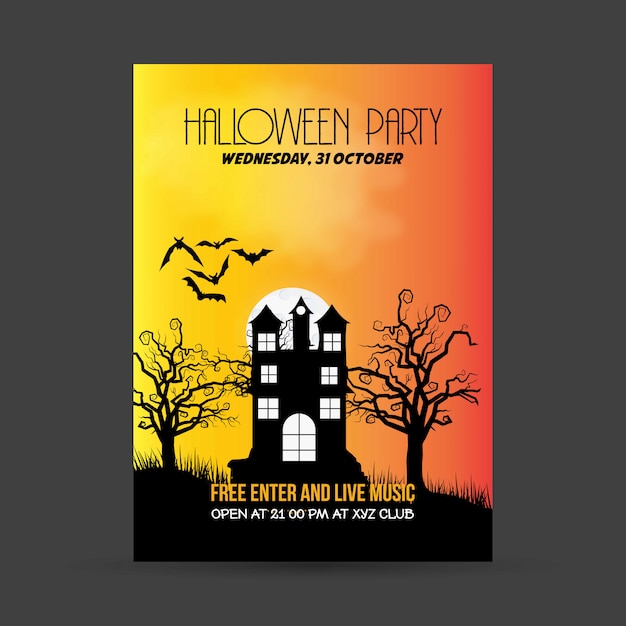 Plik wektorowy halloweenowy plakat