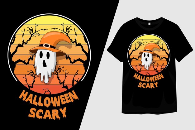 Halloweenowy straszny projekt koszulki