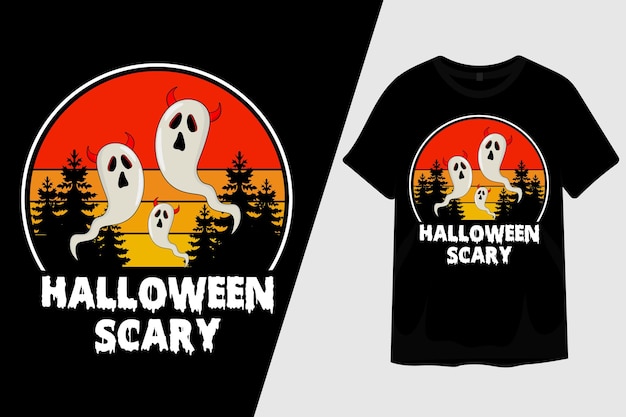 Halloweenowy straszny projekt koszulki