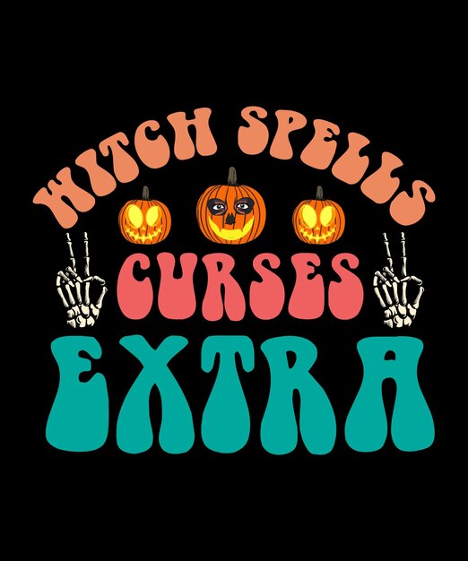 Halloweenowy Styl Retro Svg Groovy, Vintage Groovy, Typografia Sposób Projektowania Koszulki Premium Wektorów