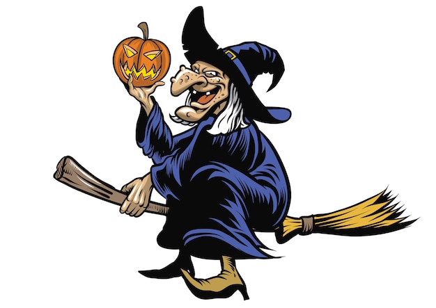 Halloweenowy Witcher Jedzie Latającą Miotłę