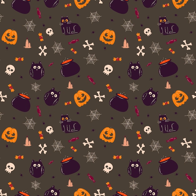 Halloweenowy Wzór W Stylu Bez Szwu