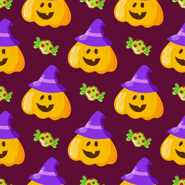 Halloweenowy wzór z dyni Jack o lantern i cukierkami Smily dynia ze swits Wzór do drukowania papieru do pakowania tkanin tekstylnych