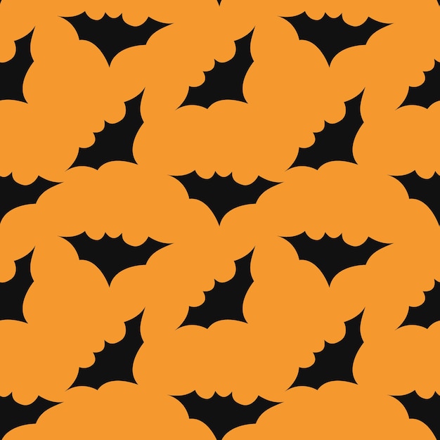 Halloweenowy wzór z ilustracją nietoperza