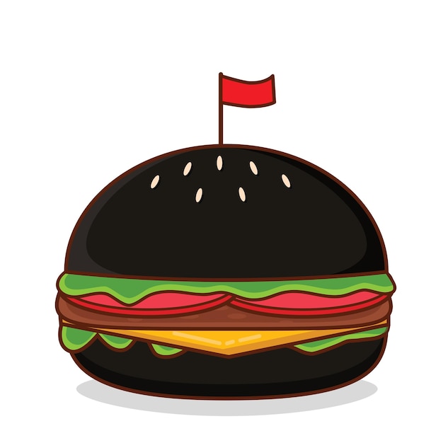 Hamburger Wektor Wektor Kreskówka Burger Serowy
