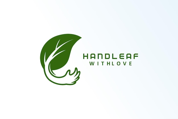 Plik wektorowy hand leaf foundation minimalistyczny elegancki nowoczesny wektor logo